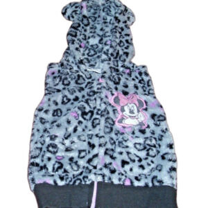 Animal Print Hooded Vest by Disney Minnie Mouse Plush Fleece   Size 18 M